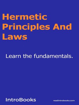 cover image of Hermetic Principles and Laws